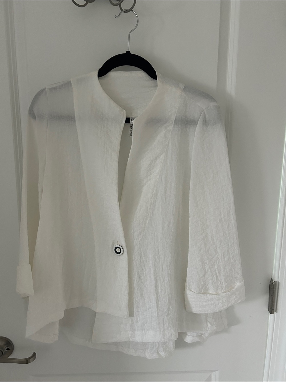 LuluB lightweight white cardigan. Button front . Like new